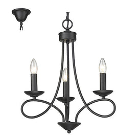 Radiant 3LT Chandelier Black E14 3x40w in Electrical & Lighting,Lighting,Interior Lighting
