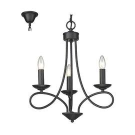 Radiant 3LT Chandelier Black E14 3x40w - image 01