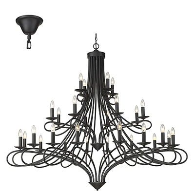 Radiant 28 Light Chandelier Black E14 28X40W in Electrical & Lighting, Interior Lighting, Lighting