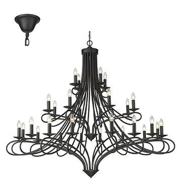 Radiant 28 Light Chandelier Black E14 28X40W in Electrical & Lighting, Interior Lighting, Lighting