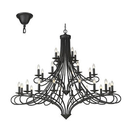 Radiant 28 Light Chandelier Black E14 28X40W - image 01
