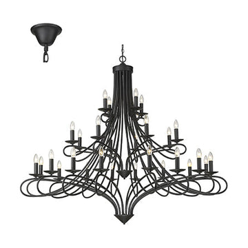 Radiant 28 Light Chandelier Black E14 28X40W - image 01