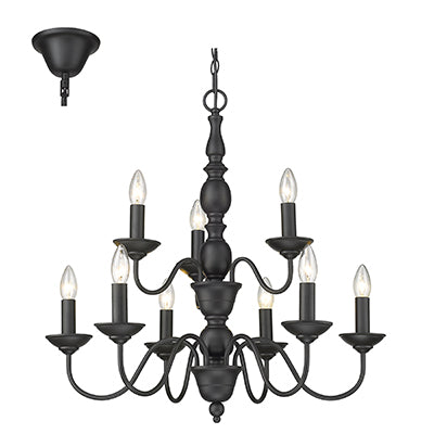 Radiant 9LT Chandelier Black E14 9x40w in Electrical & Lighting,Lighting,Interior Lighting