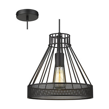 Radiant Pendant Grid Black 1xE27 - image 01