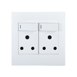 Horizon Modern Double Socket 16A White in Electrical & Lighting,Electrical Accessories,Switch & Plug Sockets
