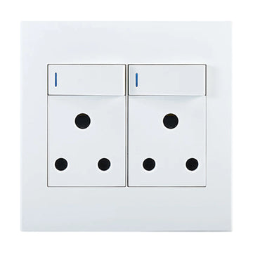 Horizon Modern Double Socket 16A White - image 01