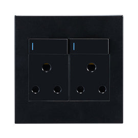 Horizon Modern Double Socket 16A Black in Electrical & Lighting,Electrical Accessories,Switch & Plug Sockets