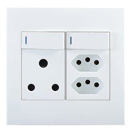 Horizon Modern Single Socket+2 x Euro White in Electrical & Lighting,Electrical Accessories,Switch & Plug Sockets