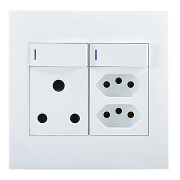 Horizon Modern Single Socket+2 x Euro White in Electrical & Lighting,Electrical Accessories,Switch & Plug Sockets