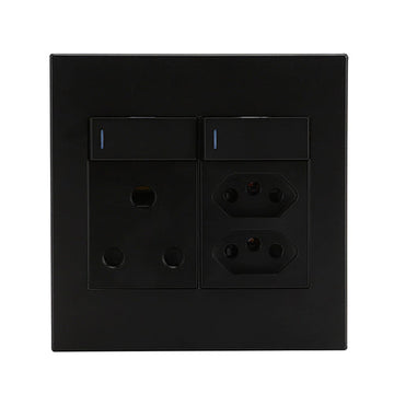 Horizon Modern Single Socket+2 x Euro Black in Electrical & Lighting,Electrical Accessories,Switch & Plug Sockets