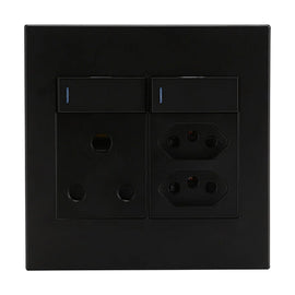 Horizon Modern Single Socket+2 x Euro Black - image 01
