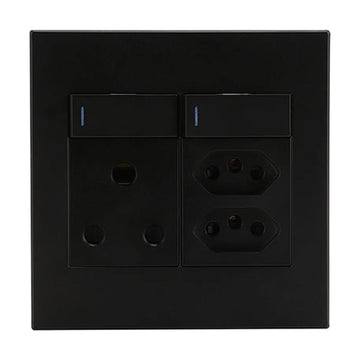 Horizon Modern Single Socket+2 x Euro Black - image 01