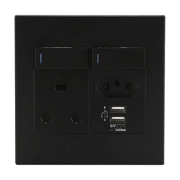 Horizon Modern Sng. Soc.+Euro+2xUSB Black - image 01