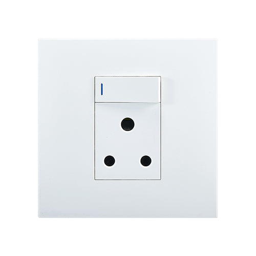 Horizon Modern Single Socket 16A White 4x4 in Electrical & Lighting,Electrical Accessories,Switch & Plug Sockets