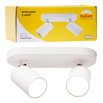 Radiant Spotlight 2LT Surface Mount Twist & Lock White in Electrical & Lighting,Lighting,Interior Lighting