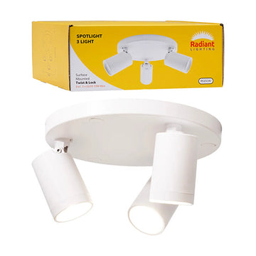 Radiant Spotlight 3LT Plate Surface Mount Twist & Lock White - image 01