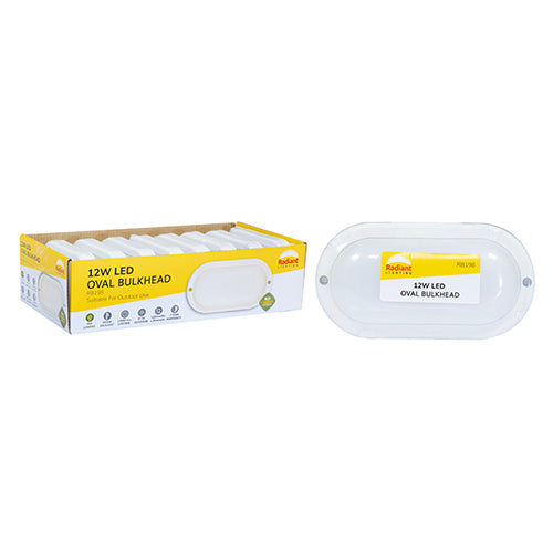 Radiant Oval Bulkhead LED 12w 900lm 6500K (Sold in Pack of 8 only)