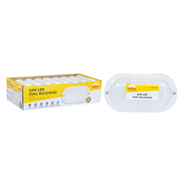 Radiant Oval Bulkhead LED 12w 900lm 6500K (Sold in Pack of 8 only)