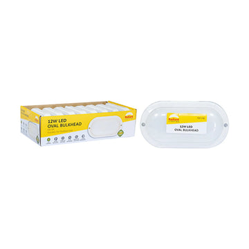 Radiant Oval Bulkhead LED 12w 900lm 6500K (Sold in Pack of 8 only) - image 01