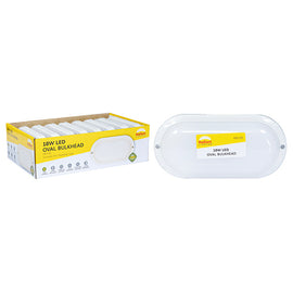 Radiant Oval Bulkhead LED 18w 1600lm 6500K (Sold in Pack of 8 only)