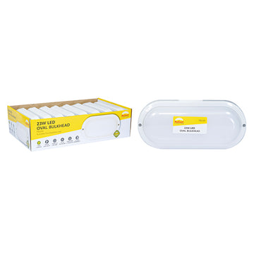 Radiant Oval Bulkhead LED 23w 1800lm 6500K (Sold in Pack of 8 only)