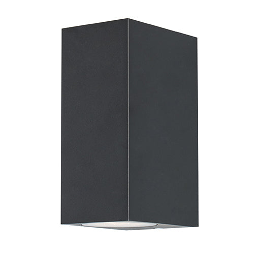 Radiant Bue Square Up & Down Outdoor Wall Light Black GU10 2x35W in Electrical & Lighting,Lighting,Exterior Lighting