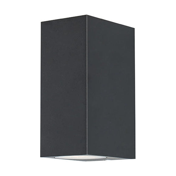 Radiant Bue Square Up & Down Outdoor Wall Light Black GU10 2x35W - image 01