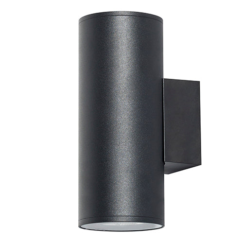 Radiant Bue Round Up & Down Outdoor Wall Light Black E27 2x60w in Electrical & Lighting,Lighting,Exterior Lighting