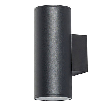 Radiant Bue Round Up & Down Outdoor Wall Light Black E27 2x60w in Electrical & Lighting,Lighting,Exterior Lighting