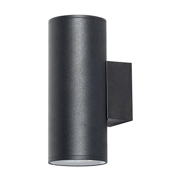 Radiant Bue Round Up & Down Outdoor Wall Light Black E27 2x60w - image 01