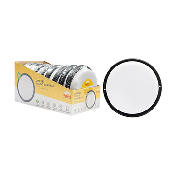 Radiant Round Bulkhead Black LED 20w 1800lm 6500K (Sold in Pack of 8) - image 01