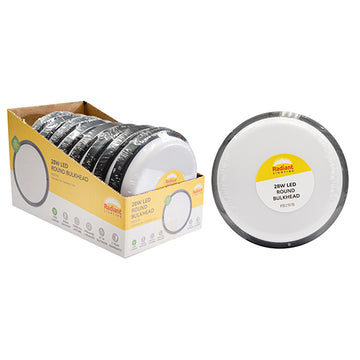 Radiant Round Bulkhead Black LED 28w 2500lm 6500K (Sold in Pack of 8)