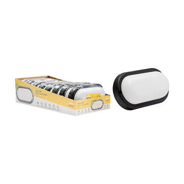 Radiant Oval Bulkhead Black LED 12w 900lm 6500K (Sold in Pack of 8) - image 01