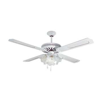 Radiant Rattan Ceiling Fan with Light White E27 4x60w - image 01