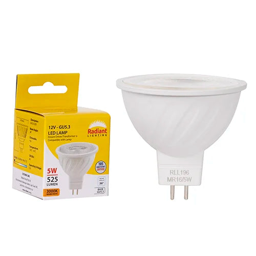 Radiant  12V LED Downlight Globe MR16 Frosted Lens 5w 3000K 105lm - image 01