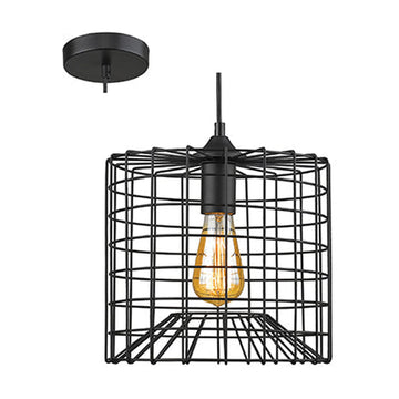 Radiant Pendant Grid Black E27 1x60w - image 01