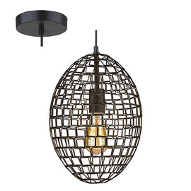 Radiant Pendant Grid Oval Black E27 1x40w in Electrical & Lighting,Lighting,Interior Lighting