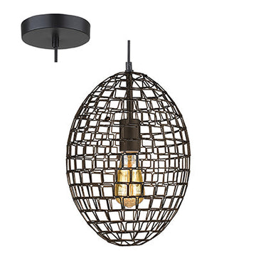 Radiant Pendant Grid Oval Black E27 1x40w in Electrical & Lighting,Lighting,Interior Lighting