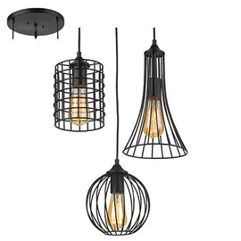 Radiant Pendant Grid 3LT Black E27 3x40w in Electrical & Lighting,Lighting,Interior Lighting
