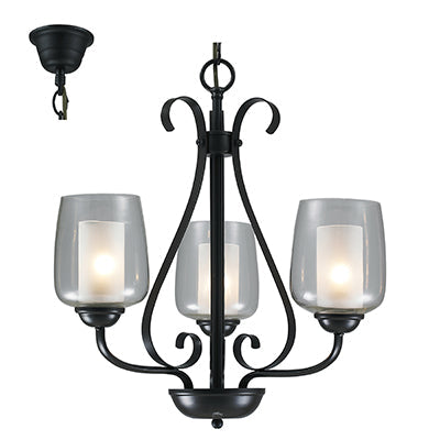 Radiant 3L Chandelier Black E27 3x40w in Electrical & Lighting,Lighting,Interior Lighting