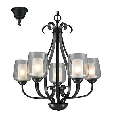 Radiant 5L Chandelier Black E27 5x40w in Electrical & Lighting,Lighting,Interior Lighting