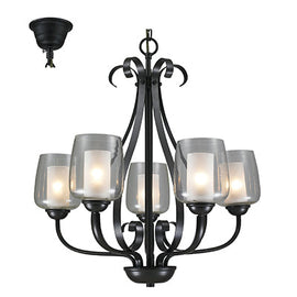 Radiant 5L Chandelier Black E27 5x40w in Electrical & Lighting,Lighting,Interior Lighting