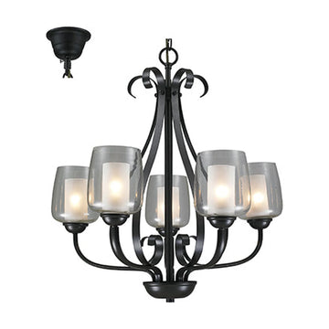 Radiant 5L Chandelier Black E27 5x40w - image 01