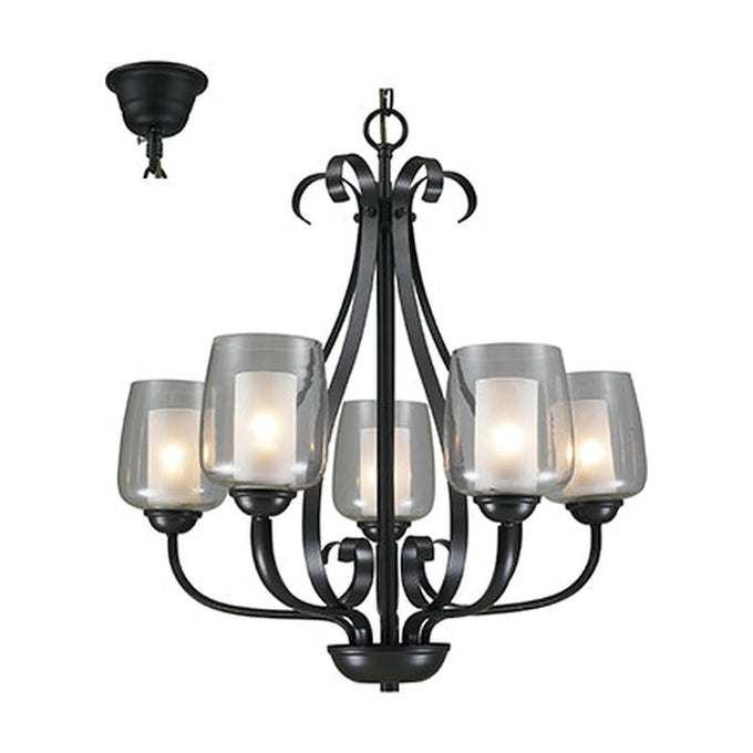 Radiant 5L Chandelier Black E27 5x40w - image 01