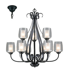 Radiant 9L Chandelier Black E27 9x40w in Electrical & Lighting,Lighting,Interior Lighting