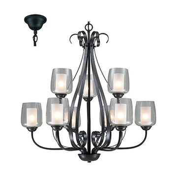 Radiant 9L Chandelier Black E27 9x40w - image 01