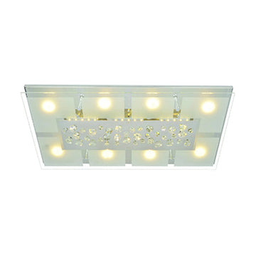 Radiant Crystal Rectangular Ceiling Light Chrome LED 1x39w - image 01
