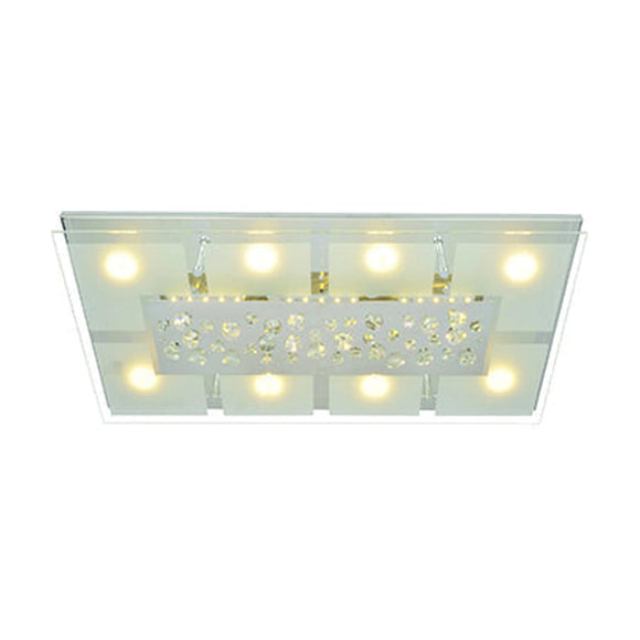 Radiant Crystal Rectangular Ceiling Light Chrome LED 1x39w - image 01