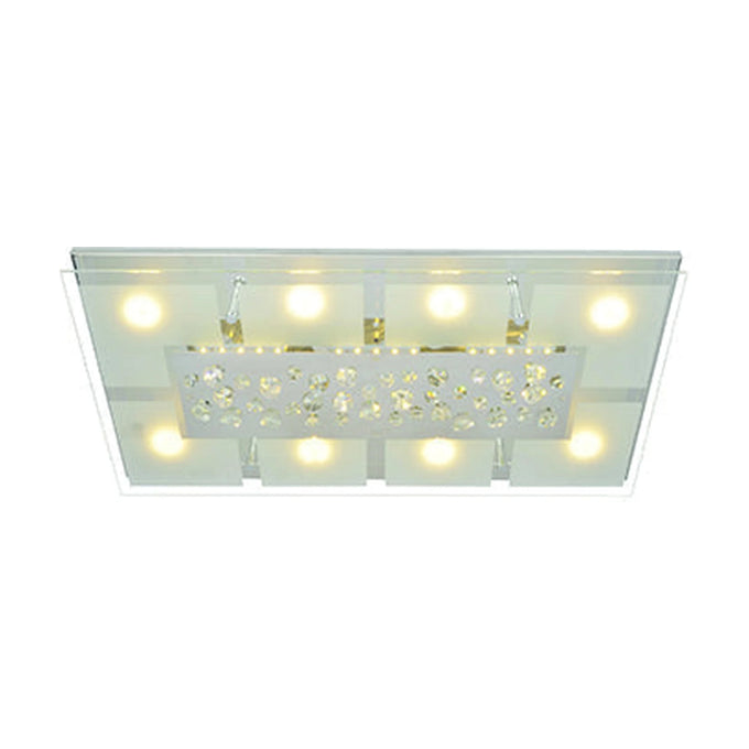 Radiant Crystal Rectangular Ceiling Light Chrome LED 1x39w - image 01