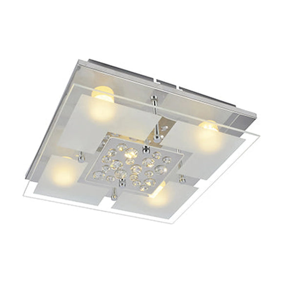 Radiant Crystal Square Ceiling Light Chrome LED 17w - image 01